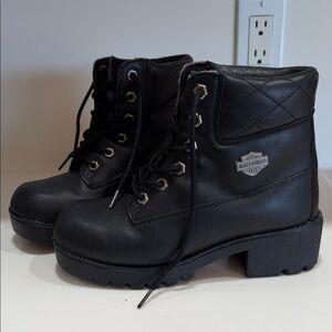 Vintage Harley-Davidson Women's Black Leather Boots